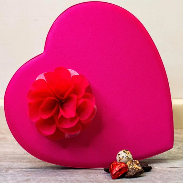 Heart Pink Dahlia Heart Box