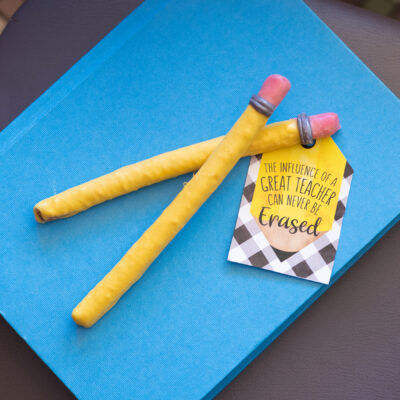 Chocolate Covered Pretzel Rods - Pencil